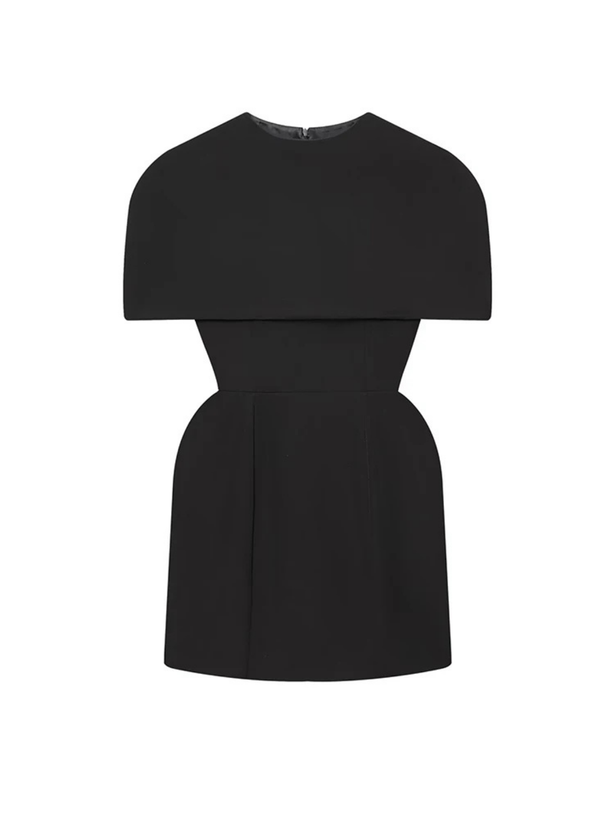 Elegant Solid Shawl Mini Dress Chic Evening Wear