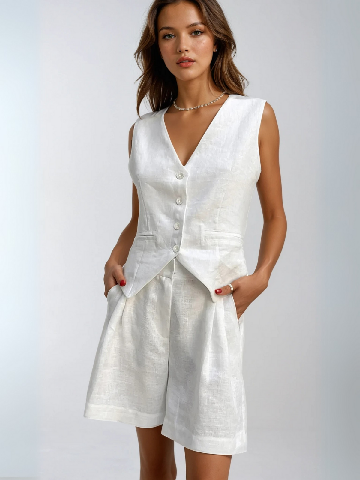 Always Casual Vest & Shorts Matching Suit - LA FEMME WANDERER
