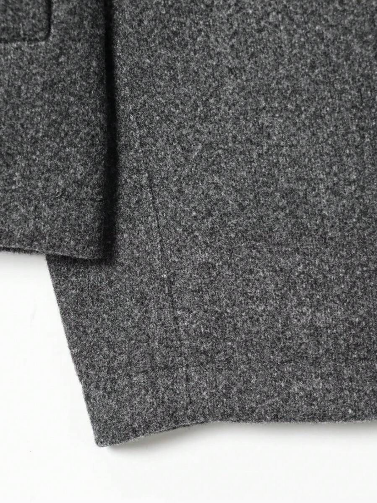 Veste d'automne minimaliste en laine mélangée à revers zippé