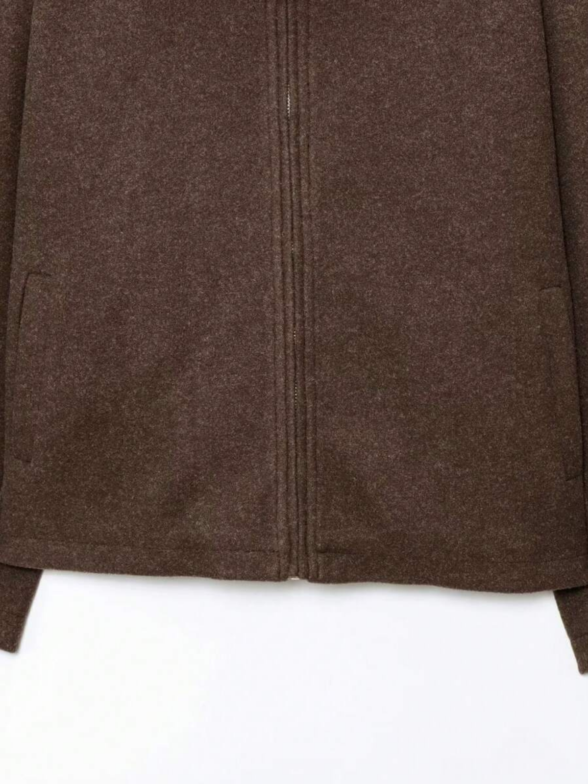 Veste d'automne minimaliste en laine mélangée à revers zippé