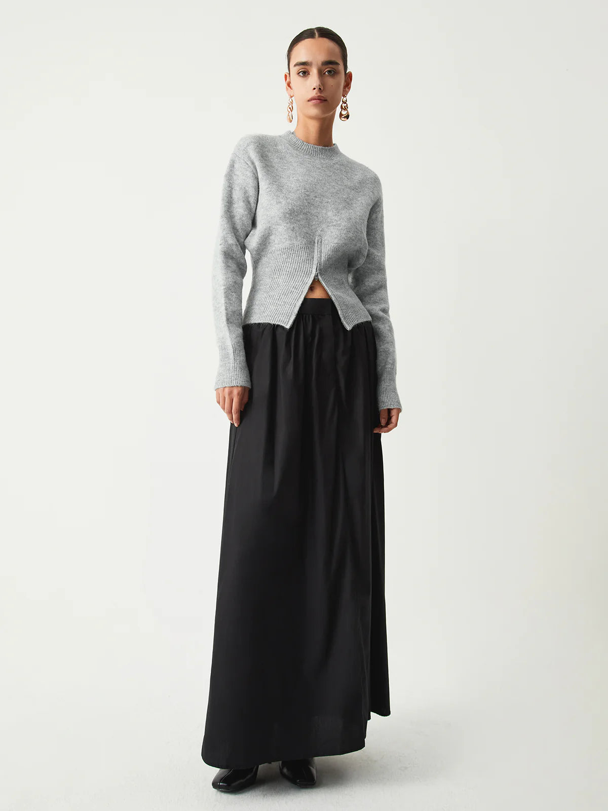 Half Zip Fuzzy Sweater - LA FEMME WANDERER