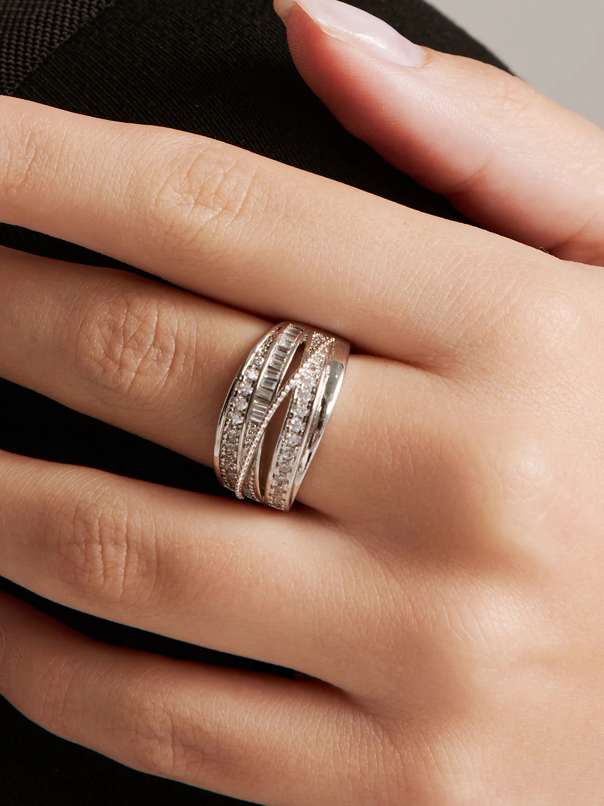 Elegant Multi-Layer Zircon Ring - LA FEMME WANDERER