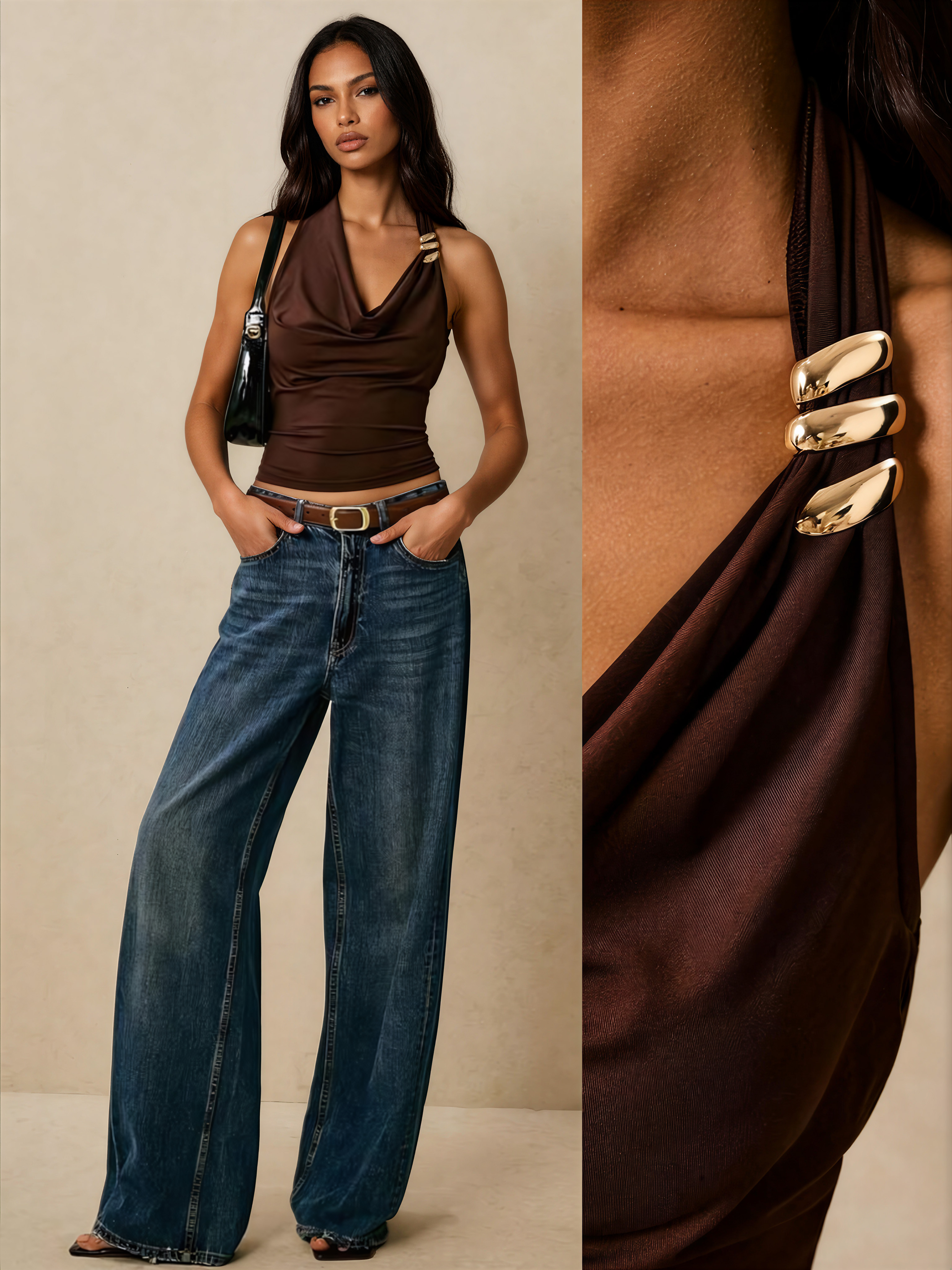 Espresso Muse Draped Top