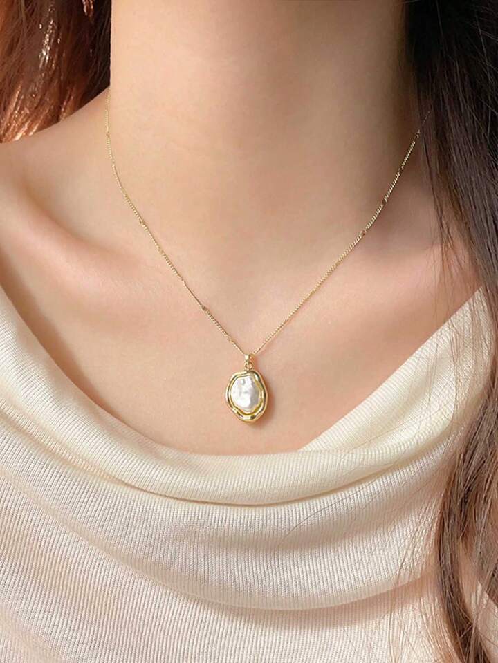 Vintage Pearl Charm Necklace