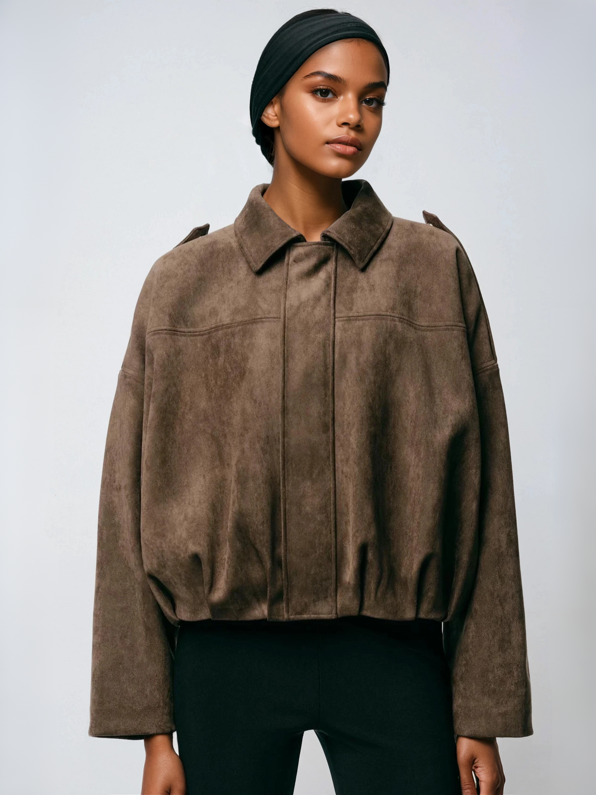 Batwing Sleeve Premium Textured Suede Pilot Veste