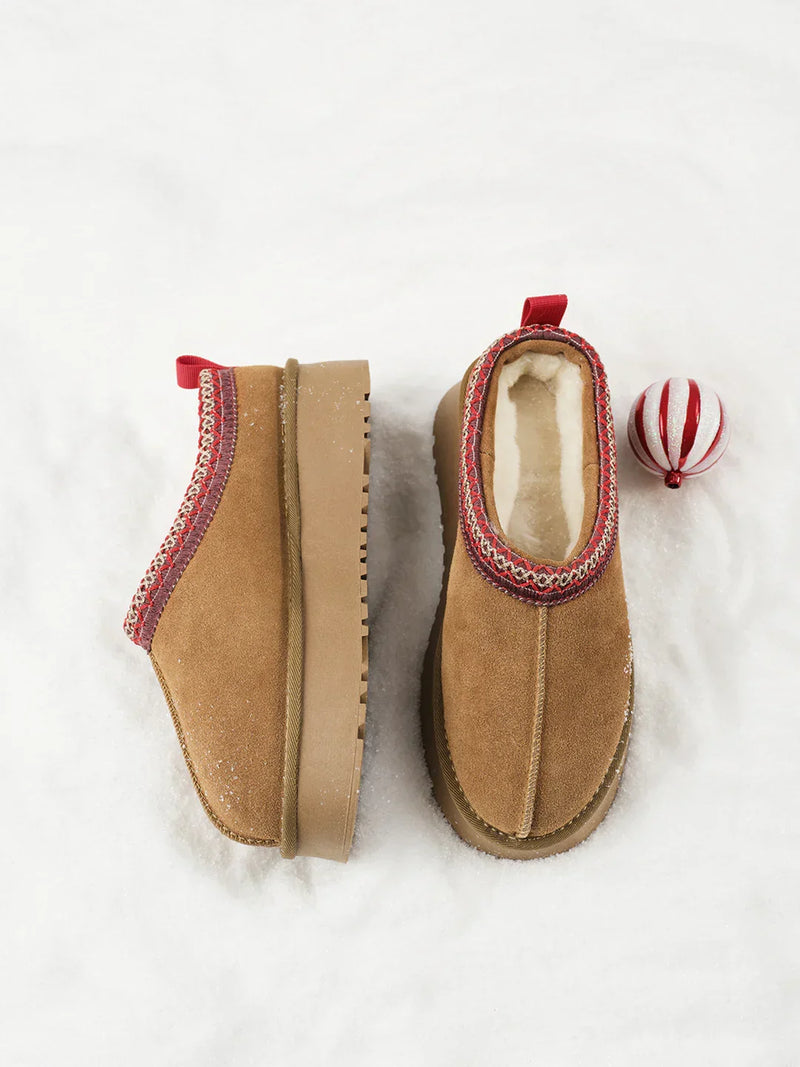 Bottes de neige à plateforme intégrée en fourrure de style décontracté