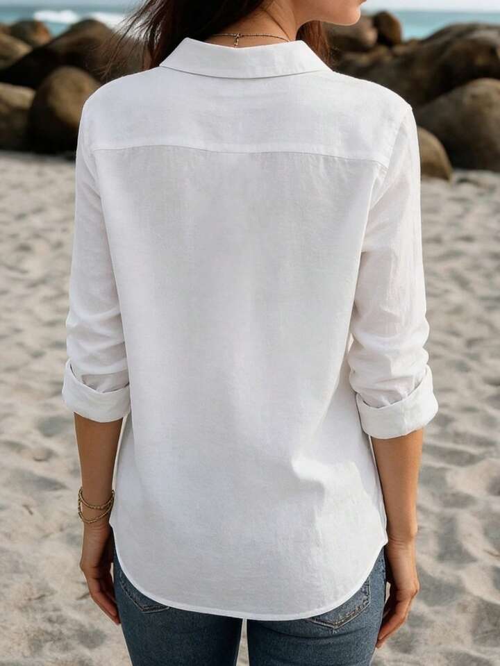 Classic Style Casual Button Down Long Sleeve Shirt