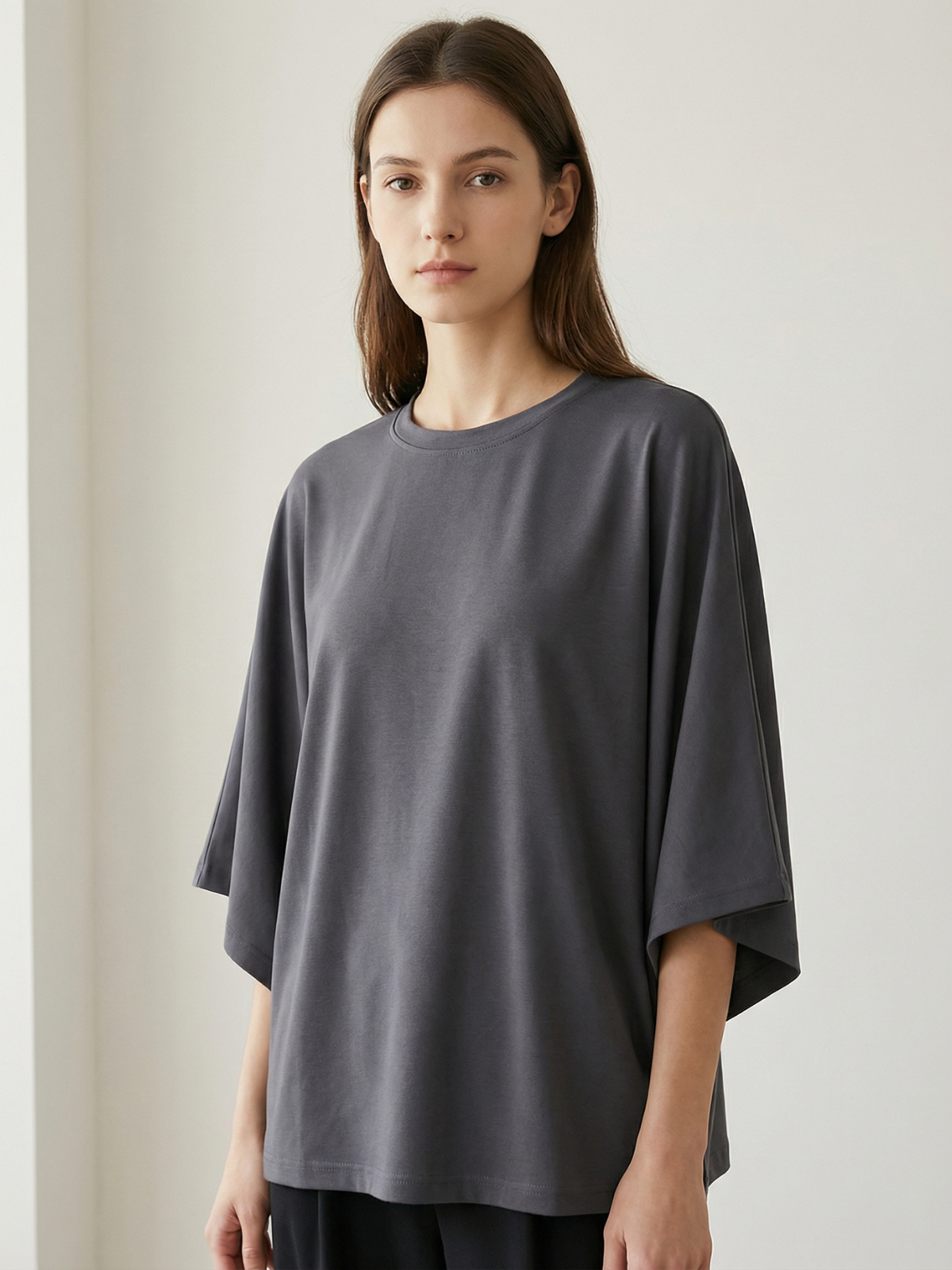 Women Solid Short Sleeve Tee Casual Everyday Top