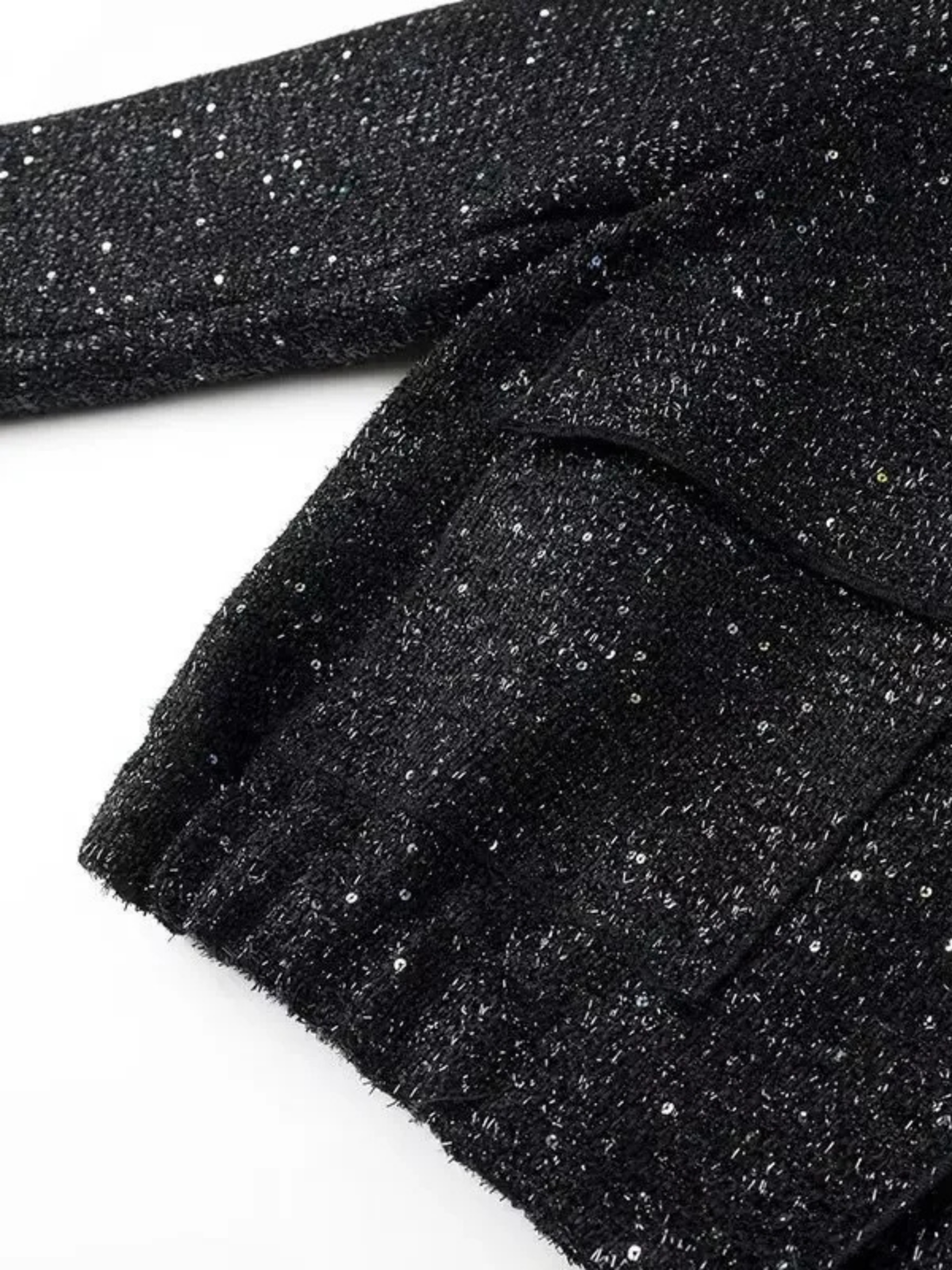 Midnight Sequin Loose Stand Collar Jacket