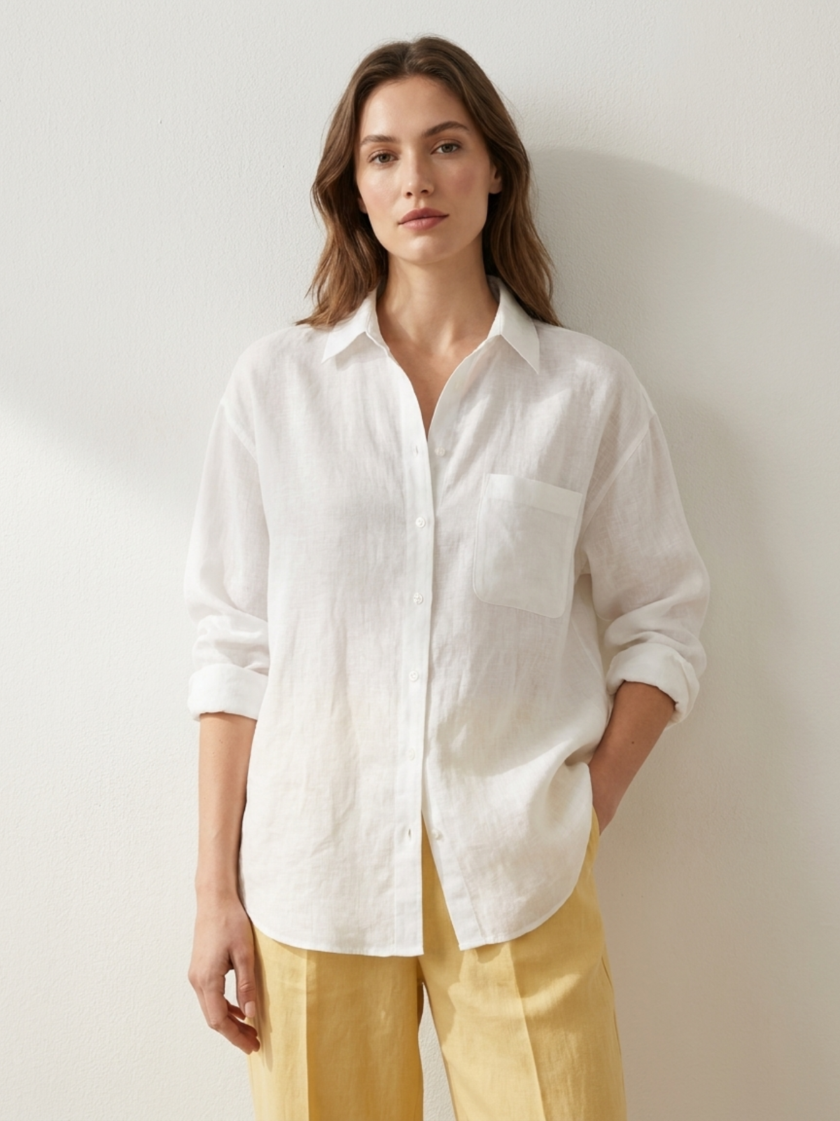 Breathable Linen Long Sleeve Shirt – Elegant Casual Resort Wear Top