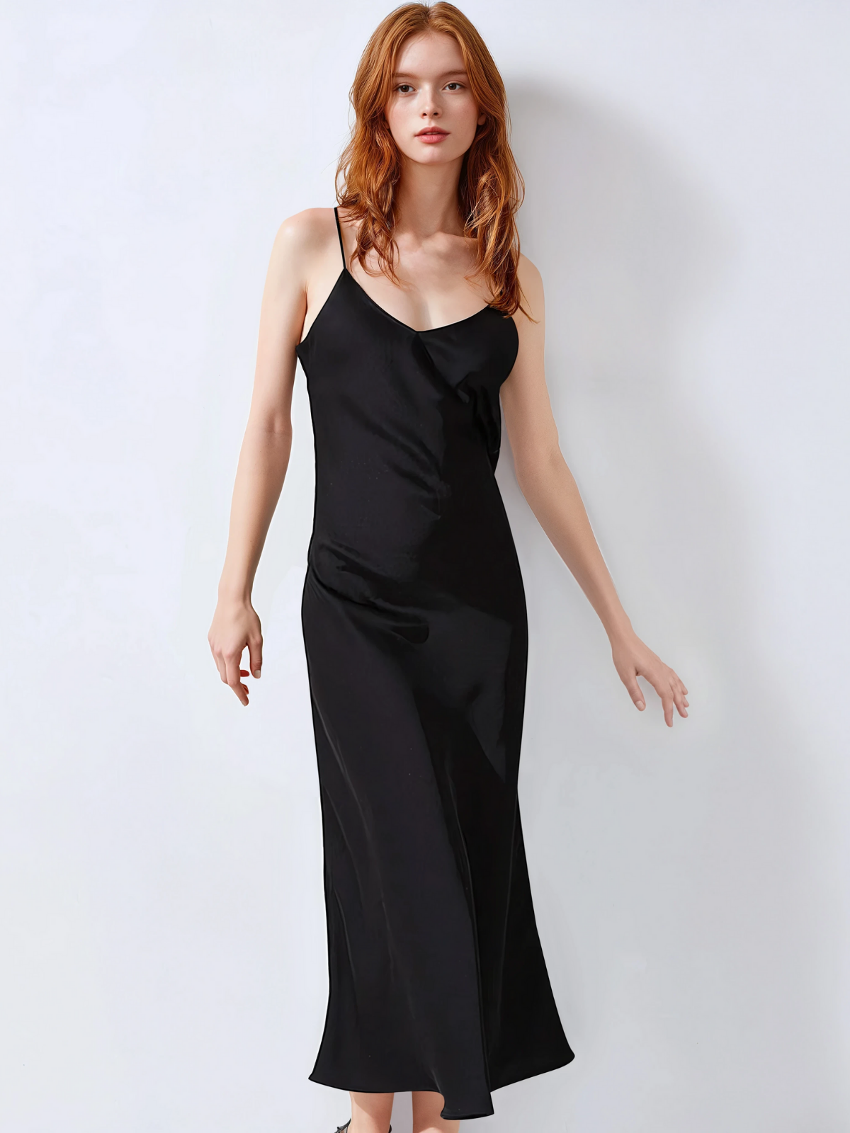 Diagonal Cut Fishtail Chiffon Halter Dress Long Evening Gown Solid Color Polyester